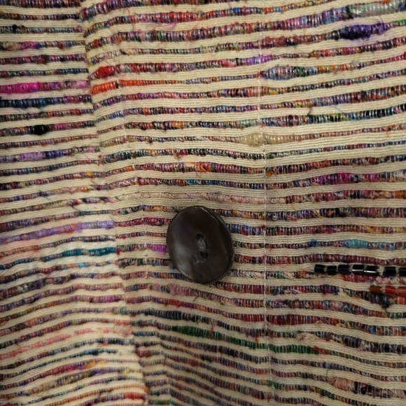 Chico's Women's Vintage Beaded Multi Colored Silk Cotton Jacket. Size L - Picture 4 of 7